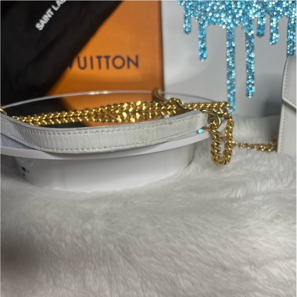 Yves Saint Laurent YSL White Calfskin Monogram Mini Candy Crossbody - Picture 10 of 14